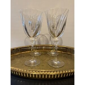 Royal Doulton Vassar Crystal Wine Goblets Set of 4 Cut Glass England